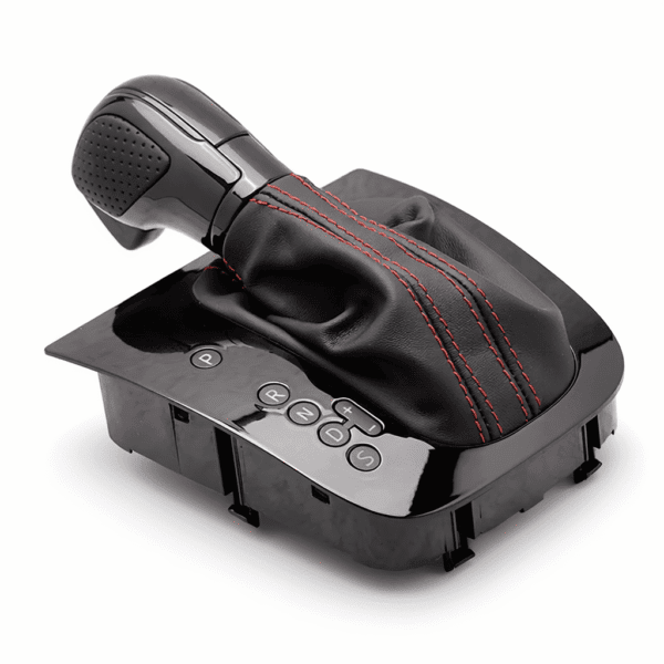 Pommeau DSG Noir – Coutures Rouges/Cuir  – Façade Brillant Pour VW Golf 6 MK6 GTI GLI