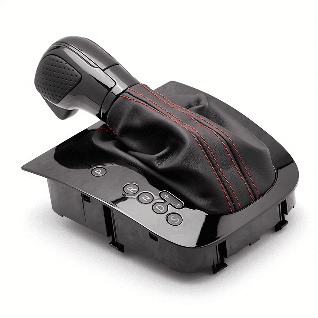 Pommeau DSG Noir – Coutures Rouges/Cuir – Façade Brillant Pour VW Golf 6 MK6 GTI GLI