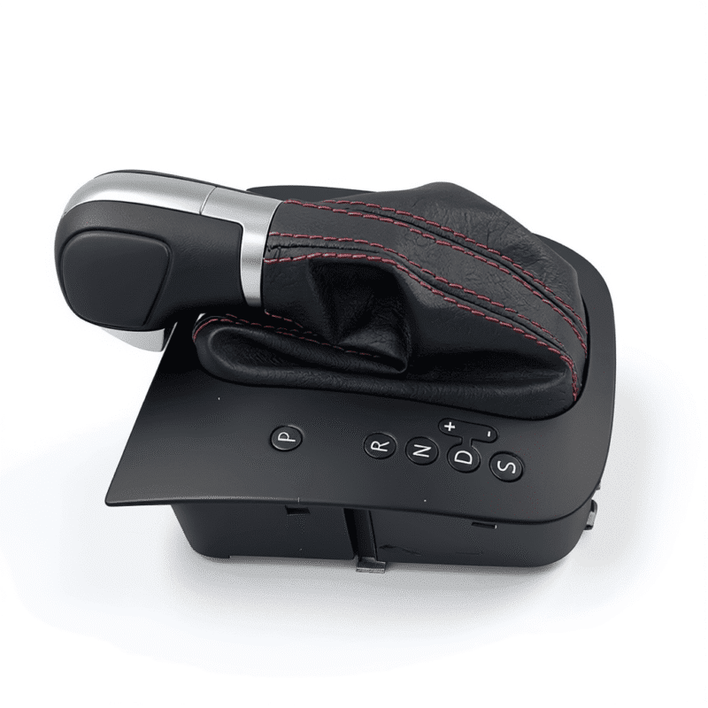 Pommeau DSG Noir | Alu – Coutures Rouge/Cuir  – Façade Mate Pour VW Golf 6 MK6 GTI GLI