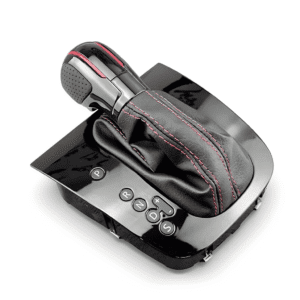 Pommeau DSG Noir | Rouge – Coutures Rouges/Cuir – Façade Brillant Pour VW Golf 6 MK6 GTI GLI