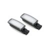 Paire d'éclairages plafonnier pare-soleil pour Golf 5, boîtiers en plastique ABS noir avec lentilles diffusantes rectangulaires.