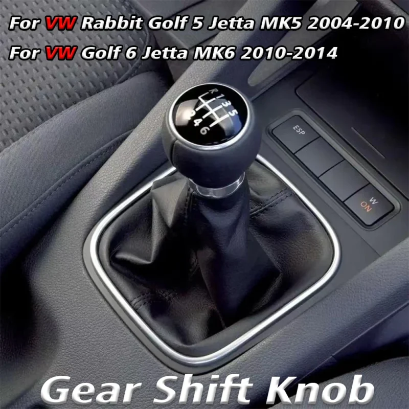 Pommeau de levier de vitesse 5/6 vitesses avec soufflet pour VW Golf 5 et 6
