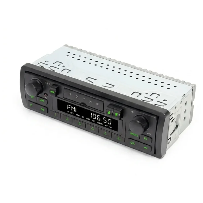 Autoradio Rétro 1 Din Bluetooth MP3 FM AM RDS - Lecteur Audio Stéréo avec Port USB et AUX