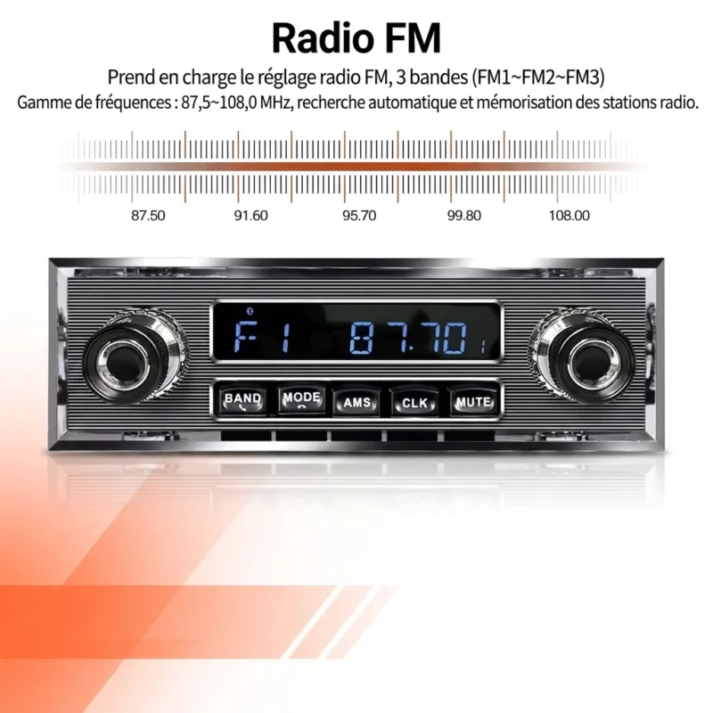 Grandnavi Autoradio 1 DIN Rétro Bluetooth - Lecteur MP3 pour Mercedes Benz avec FM, USB, AUX et EQ
