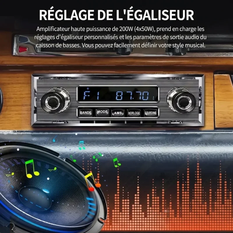 Grandnavi Autoradio 1 DIN Rétro Bluetooth - Lecteur MP3 pour Mercedes Benz avec FM, USB, AUX et EQ