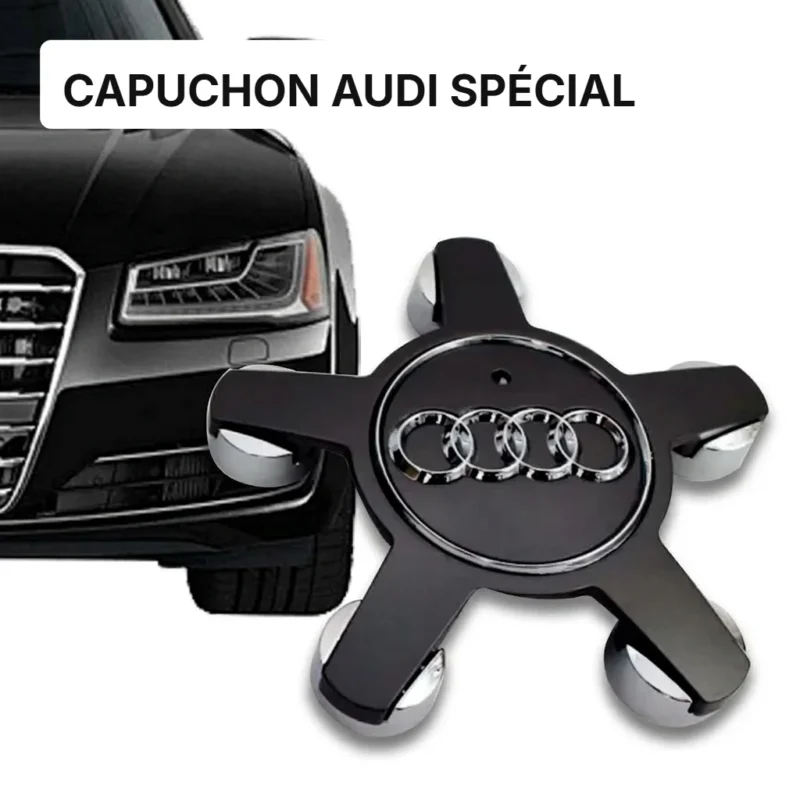 Audi Capuchons de Moyeu de Roue Sline - Set de 4 Couvercles de Centre de Roue - Compatible A3 A4L A6 Q5 Q7 TT