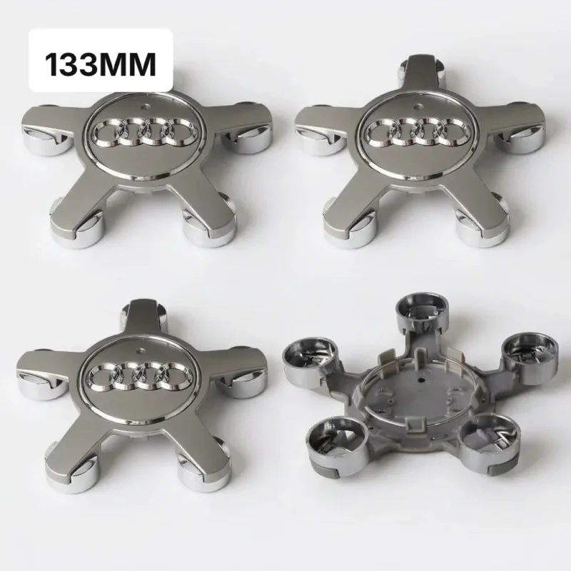 Audi Capuchons de Moyeu de Roue Sline - Set de 4 Couvercles de Centre de Roue - Compatible A3 A4L A6 Q5 Q7 TT