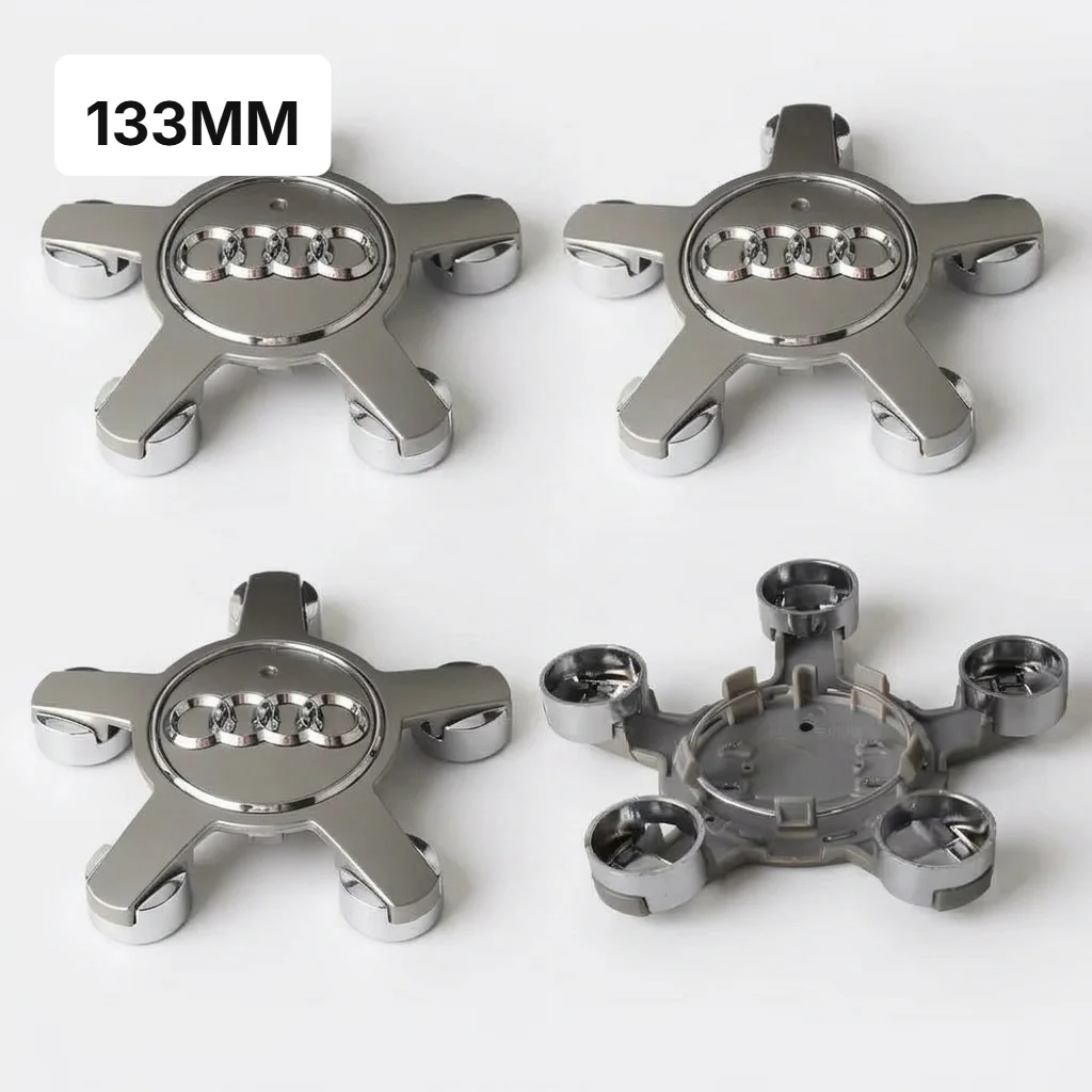 Audi Capuchons de Moyeu de Roue Sline - Set de 4 Couvercles de Centre de Roue - Compatible A3 A4L A6 Q5 Q7 TT