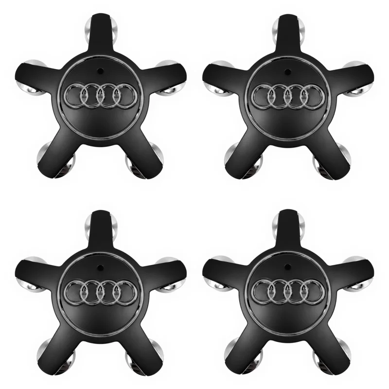 Audi Capuchons de Moyeu de Roue Sline - Set de 4 Couvercles de Centre de Roue - Compatible A3 A4L A6 Q5 Q7 TT