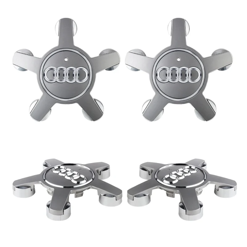 Audi Capuchons de Moyeu de Roue Sline - Set de 4 Couvercles de Centre de Roue - Compatible A3 A4L A6 Q5 Q7 TT