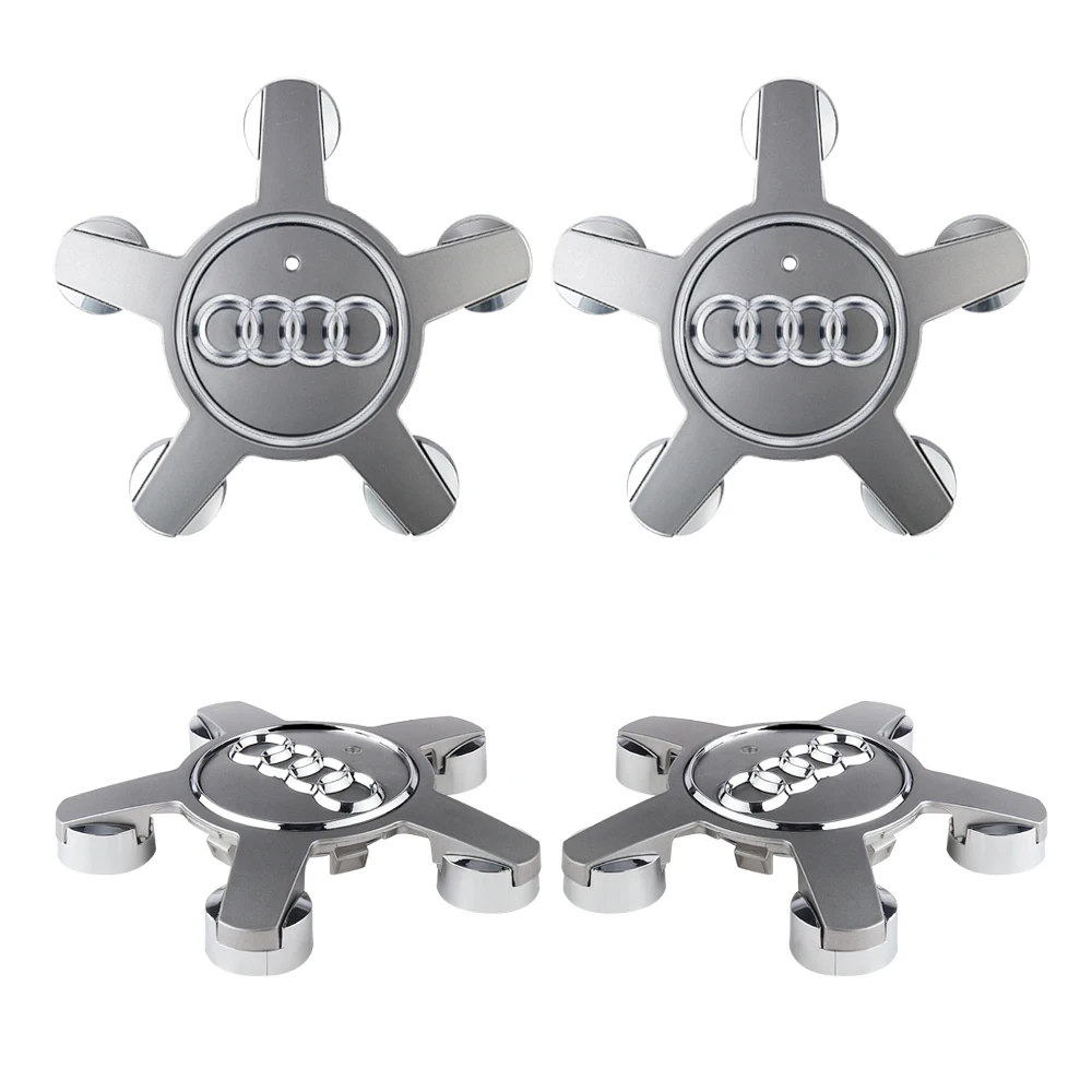 Audi Capuchons de Moyeu de Roue Sline - Set de 4 Couvercles de Centre de Roue - Compatible A3 A4L A6 Q5 Q7 TT